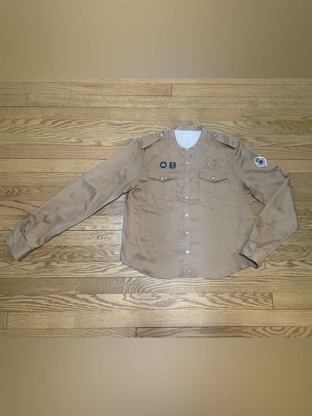 La Martina “Royal Polo” Military Style Saharan Women’s Shirt in Tan/ Khaki -Sz 4